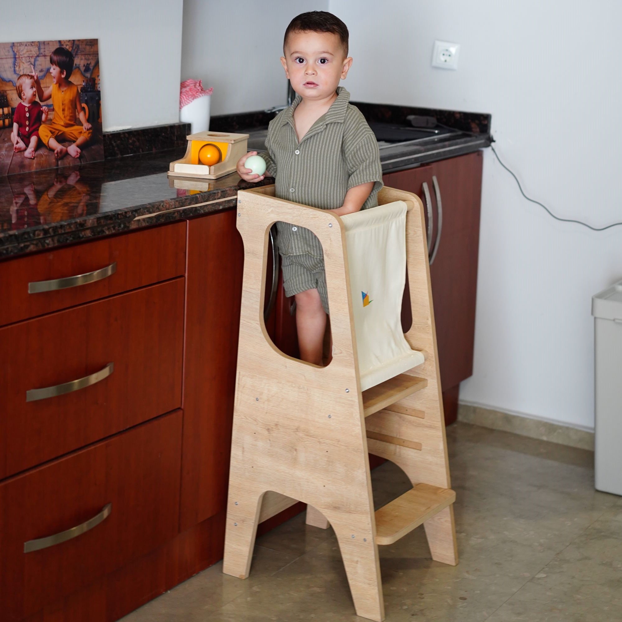 Montessori Öğrenme Kulesi MDF - Görsel 4