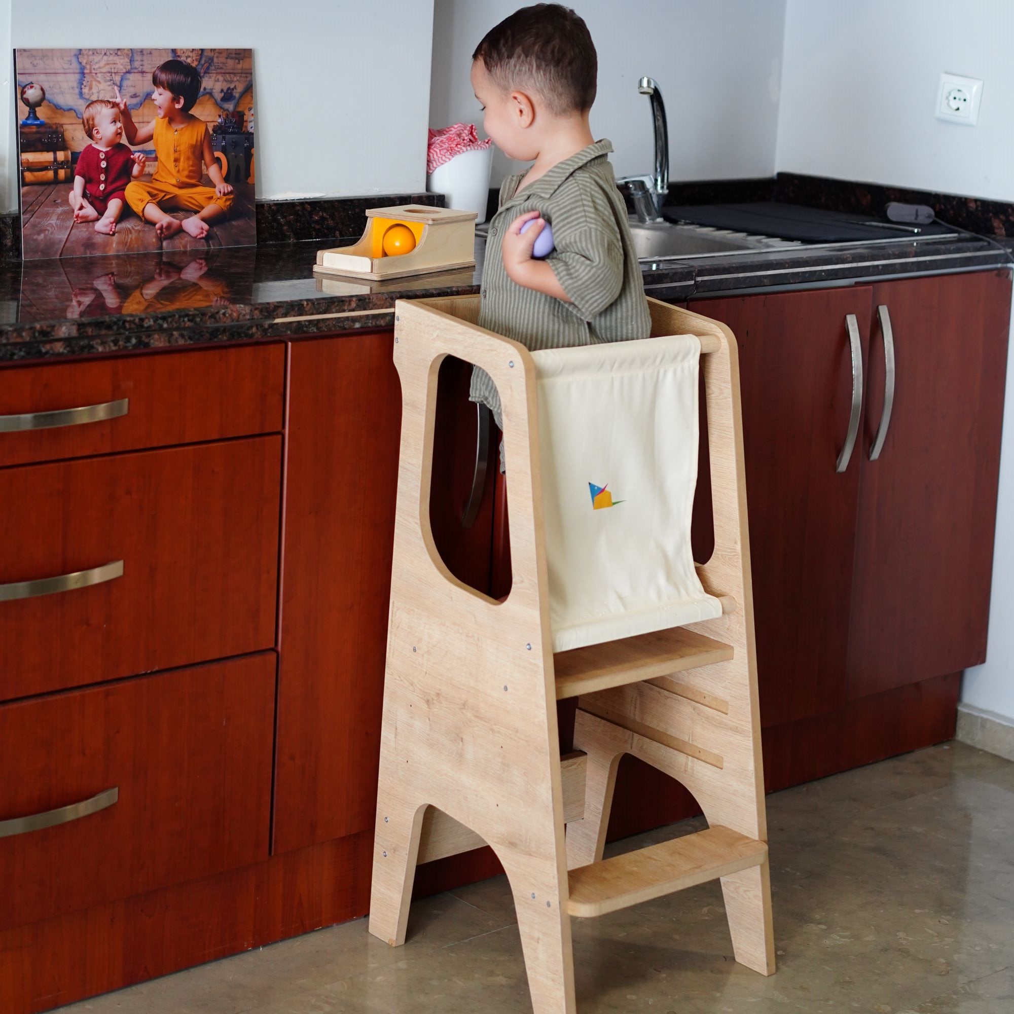Montessori Öğrenme Kulesi MDF - Görsel 2